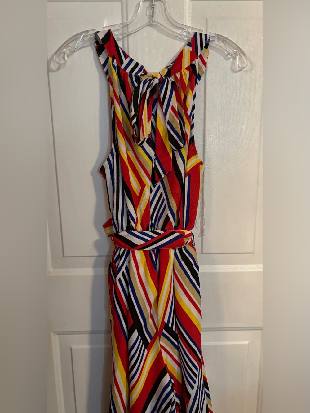Ashley Stewart Striped Multicolor Jumper with Tie Waist - Picture 10 of 11